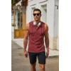 COOFANDY Men’s Workout Hooded Tank Tops Sleeveless Gym Hoodies Cotton Muscle Cut Off Shirt Bodybuilding Henley Shirts(Wine Red)