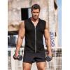 COOFANDY Men’s Workout Hooded Tank Tops Zip Up Sleeveless Hoodie Bodybuilding Fitness Gym Muscle Cut Off T Shirt(Black)
