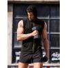 COOFANDY Men’s Workout Hooded Tank Tops Zip Up Sleeveless Hoodie Bodybuilding Fitness Gym Muscle Cut Off T Shirt(Black)