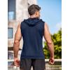 COOFANDY Men’s Workout Hooded Tank Tops Zip Up Sleeveless Hoodie Bodybuilding Fitness Gym Muscle Cut Off T Shirt(Blue)
