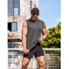 COOFANDY Men’s Workout Hooded Tank Tops Zip Up Sleeveless Hoodie Bodybuilding Fitness Gym Muscle Cut Off T Shirt(Dark Charcoal Grey)
