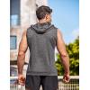 COOFANDY Men’s Workout Hooded Tank Tops Zip Up Sleeveless Hoodie Bodybuilding Fitness Gym Muscle Cut Off T Shirt(Dark Charcoal Grey)