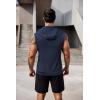 COOFANDY Men’s Workout Hooded Tank Tops Zip Up Sleeveless Hoodie Bodybuilding Fitness Gym Muscle Cut Off T Shirt(Navy/Black(2pcs))