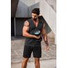 COOFANDY Men’s Workout Hooded Tank Tops Zip Up Sleeveless Hoodie Bodybuilding Fitness Gym Muscle Cut Off T Shirt(Navy/Black(2pcs))