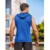 COOFANDY Men’s Workout Hooded Tank Tops Zip Up Sleeveless Hoodie Bodybuilding Fitness Gym Muscle Cut Off T Shirt(Snorkel Blue)