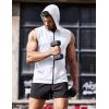 COOFANDY Men’s Workout Hooded Tank Tops Zip Up Sleeveless Hoodie Bodybuilding Fitness Gym Muscle Cut Off T Shirt(White)