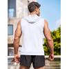COOFANDY Men’s Workout Hooded Tank Tops Zip Up Sleeveless Hoodie Bodybuilding Fitness Gym Muscle Cut Off T Shirt(White)