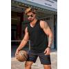 COOFANDY Men’s Workout Tank Top V Neck Gym Sleeveless Muscle T Shirts Textured Casual Tank Tops Summer(Black/Dark Grey (2 Pcs))
