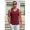 COOFANDY Men’s Workout Tank Top V Neck Gym Sleeveless Muscle T Shirts Textured Casual Tank Tops Summer(Black/Red (2 Pcs))