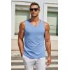 COOFANDY Men’s Workout Tank Top V Neck Gym Sleeveless Muscle T Shirts Textured Casual Tank Tops Summer(Navy Blue/Light Blue (2 Pcs))