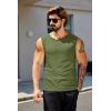 COOFANDY Men’s Workout Tank Tops 1/2 Pack Dry Fit Sleeveless Muscle Gym Shirts Stretch Bodybuilding Tee(Army Green)