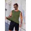 COOFANDY Men’s Workout Tank Tops 1/2 Pack Dry Fit Sleeveless Muscle Gym Shirts Stretch Bodybuilding Tee(Army Green)