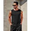 COOFANDY Men’s Workout Tank Tops 1/2 Pack Dry Fit Sleeveless Muscle Gym Shirts Stretch Bodybuilding Tee(Black+army Green)