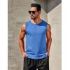 COOFANDY Men’s Workout Tank Tops 1/2 Pack Dry Fit Sleeveless Muscle Gym Shirts Stretch Bodybuilding Tee(Blue)