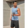 COOFANDY Men’s Workout Tank Tops 1/2 Pack Dry Fit Sleeveless Muscle Gym Shirts Stretch Bodybuilding Tee(Navy+light Blue)