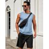 COOFANDY Men’s Workout Tank Tops 1/2 Pack Dry Fit Sleeveless Muscle Gym Shirts Stretch Bodybuilding Tee(Navy+light Blue)
