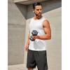 COOFANDY Men’s Workout Tank Tops 1/2 Pack Dry Fit Sleeveless Muscle Gym Shirts Stretch Bodybuilding Tee(White)