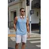 COOFANDY Men’s Workout Tank Tops 2 Pack Gym Muscle Sleeveless Shirt Casual Stringer Athletic Tee Shirts Summer(Dark Grey Light Blue)