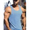 COOFANDY Men’s Workout Tank Tops 2 Pack Gym Muscle Sleeveless Shirt Casual Stringer Athletic Tee Shirts Summer(Dark Grey Light Blue)