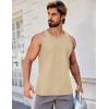 COOFANDY Men’s Workout Tank Tops 2 Pack Y Back Sleeveless Shirts Gym Muscle T Shirt Bodybuidling Athletic Stringer Tee(Khaki/Black)