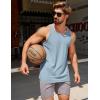 COOFANDY Men’s Workout Tank Tops 2 Pack Y Back Sleeveless Shirts Gym Muscle T Shirt Bodybuidling Athletic Stringer Tee(White/Light Blue)