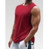 COOFANDY Mens Workout Tank Tops Cotton 3 Pack Soft Gym Muscle Shirt Sleeveless Classic T Shirts(Black/Dark Grey/Red)