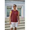COOFANDY Mens Workout Tank Tops Cotton 3 Pack Soft Gym Muscle Shirt Sleeveless Classic T Shirts(Black/Medium Grey/ Wine Red)