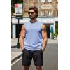 COOFANDY Mens Workout Tank Tops Cotton 3 Pack Soft Gym Muscle Shirt Sleeveless Classic T Shirts(White/Light Blue)