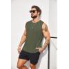 COOFANDY Men’s Workout Tank Tops Sleeveless Gym Muscle Tee Shirts 2 Pack Casual Breathable Waffle Knit Tanks(Army Green(1 Pcs))