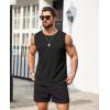 COOFANDY Men’s Workout Tank Tops Sleeveless Gym Muscle Tee Shirts 2 Pack Casual Breathable Waffle Knit Tanks(Black(1 Pcs))