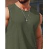 COOFANDY Men’s Workout Tank Tops Sleeveless Gym Muscle Tee Shirts 2 Pack Casual Breathable Waffle Knit Tanks(Black/Army Green)
