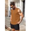 COOFANDY Men’s Workout Tank Tops Sleeveless Gym Muscle Tee Shirts 2 Pack Casual Breathable Waffle Knit Tanks(Black/Brown)