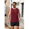 COOFANDY Men’s Workout Tank Tops Sleeveless Gym Muscle Tee Shirts 2 Pack Casual Breathable Waffle Knit Tanks(Black/Wine Red)