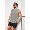 COOFANDY Men’s Workout Tank Tops Sleeveless Gym Muscle Tee Shirts 2 Pack Casual Breathable Waffle Knit Tanks(Blue/Light Grey)