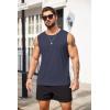 COOFANDY Men’s Workout Tank Tops Sleeveless Gym Muscle Tee Shirts 2 Pack Casual Breathable Waffle Knit Tanks(Blue/Light Grey)