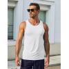 COOFANDY Men’s Workout Tank Tops UPF 50+ Sleeveless Gym Muscle Shirts Cooling Quick Dry Bodybuilding Tanks for Swim Beach(Black/White)
