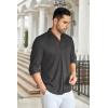 COOFANDY Men’s Wrinkle Free Shirt Casual Button Down Long Sleeve Dress Shirts(Black)