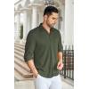 COOFANDY Men’s Wrinkle Free Shirt Casual Button Down Long Sleeve Dress Shirts(Dark Green)