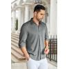 COOFANDY Men’s Wrinkle Free Shirt Casual Button Down Long Sleeve Dress Shirts(Dark Grey)