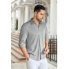 COOFANDY Men’s Wrinkle Free Shirt Casual Button Down Long Sleeve Dress Shirts(Texture Grey)
