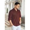 COOFANDY Men’s Wrinkle Free Shirt Casual Button Down Long Sleeve Dress Shirts(Wine Red)