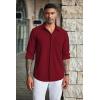 COOFANDY Men’s Wrinkle Free Shirts Casual Long Sleeve Button Down Dress Shirts(Wine Red)