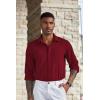 COOFANDY Men’s Wrinkle Free Shirts Casual Long Sleeve Button Down Dress Shirts(Wine Red)