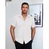 COOFANDY Mens Wrinkle Free Shirts Short Sleeve Lightweight Untucked Button Up Shirt White