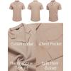 COOFANDY Men’s Wrinkle Free Untucked Cuban Shirt Business Casual Button Down Shirts Short Sleeve Shirt(Khaki)