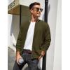 COOFANDY Mens Zip Up Sweater Jacket Waffle Sweatshirt Knit Bomber Lightweight Casual Jackets(Army Green)