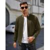 COOFANDY Mens Zip Up Sweater Jacket Waffle Sweatshirt Knit Bomber Lightweight Casual Jackets(Army Green)