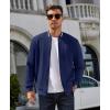 COOFANDY Mens Zip Up Sweater Jacket Waffle Sweatshirt Knit Bomber Lightweight Casual Jackets(Bright Navy)