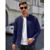 COOFANDY Mens Zip Up Sweater Jacket Waffle Sweatshirt Knit Bomber Lightweight Casual Jackets(Bright Navy)
