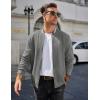 COOFANDY Mens Zip Up Sweater Jacket Waffle Sweatshirt Knit Bomber Lightweight Casual Jackets(Dark Grey)